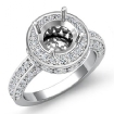 1.26Ct Diamond Engagement Round Ring 14k White Gold Halo Semi Mount - javda.com 