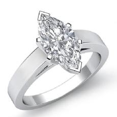 Flat Edge Cathedral Solitaire diamond  18k Gold White