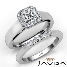 Filigree Halo Pave Set Bridal diamond Ring 18k Gold White