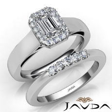 Bridal Set Filigree Halo Pave diamond Ring Platinum 950