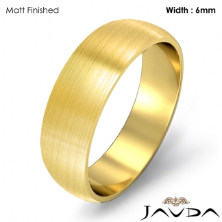 Mens Wedding Band Dome Plain Polish Solid Ring 6mm 14k Gold Yellow 5.4g 6-6.75 Sz