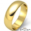 Mens Wedding Band Dome Plain Polish Solid Ring 6mm 14k Gold Yellow 5.4g 6-6.75 Sz