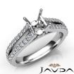 Diamond Engagement Split Shank Setting Princess SemiMount Ring Platinum 950 0.65Ct - javda.com 