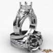 0.9Ct Round Diamond Engagement Ring Platinum 950 Setting Pave Bezel - javda.com 
