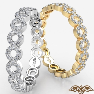Bubble Style Round Diamond Eternity Women's Wedding Band 14k Gold White 0.5Ct
