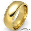 Plain Men Wedding Band Dome Milgrain Solid Ring 8mm 18k Gold Yellow 12.2g 9-9.75 Sz