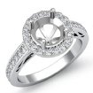 0.8Ct Anniversary Diamond Engagement Round Ring Platinum 950 Halo Pave Setting Semi Mount - javda.com 