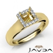 Princess Diamond Engagement Halo Pave Setting Semi Mount Ring 18k Gold Yellow 0.2Ct