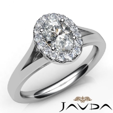Split Shank Cathedral diamond Ring 18k Gold White