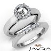 U Prong Diamond Engagement Round Semi Mount Ring Bridal Set 14k White Gold 0.4Ct - javda.com 