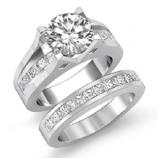 Channel Setting Bridal Set diamond  18k Gold White