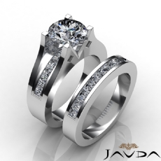 Channel Setting Bridal Set diamond Ring 18k Gold White