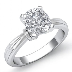 Ridged Solitaire diamond Ring Platinum 950