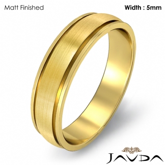 Plain Dome Step Ring Mens Wedding Solid Band 5mm 18k Gold Yellow 6g 11-11.75 Sz