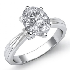 Ridged Solitaire diamond Ring Platinum 950