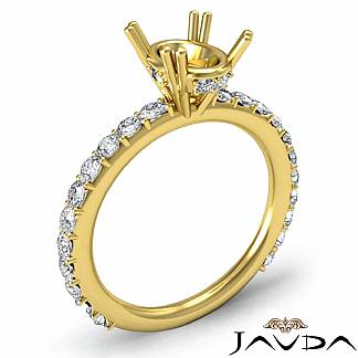 0.45Ct Oval Diamond 4 Prong Engagement Ring Setting 14k Gold Yellow Semi Mount