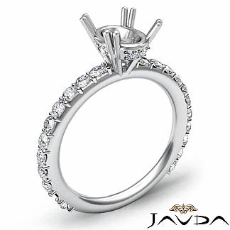 0.45Ct Oval Diamond 4 Prong Engagement Ring Setting 18k Gold White Semi Mount
