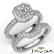 Milgrain Bezel Set Bridal diamond Ring Platinum 950