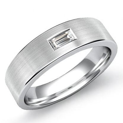 baguette diamond mens wedding band