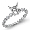 0.7Ct Round Diamond Engagement Ring Prong Set 14k White Gold Semi Mount - javda.com 
