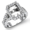 1Ct Diamond Engagement Ring Halo Setting Platinum 950 Radiant Shape Semi Mount - javda.com 