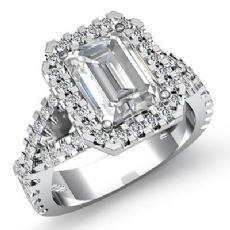 Cross Shank Halo Prong Set diamond Ring Platinum 950