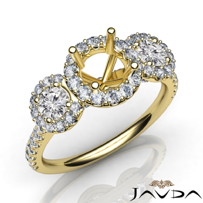 1ct Three Stone Diamond Engagement Womens Anniversary Ring 14K Yellow Gold