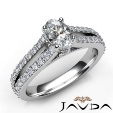 Double Prong Set Sidestone diamond Ring Platinum 950