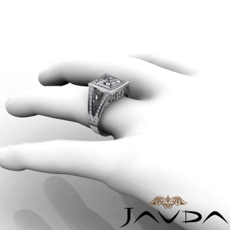 1Ct Diamond Engagement Halo Setting Ring Princess Semi Mount  Platinum