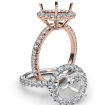 French U Split Pave Halo Diamond Engagement Ring Setting 14k Rose Gold 1Ct - javda.com 