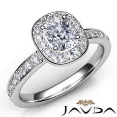 Tall Cathedral Halo Pave Set diamond  18k Gold White
