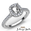 Diamond Engagement Cushion SemiMount Shared Prong Setting Ring 14k White Gold 1Ct - javda.com 