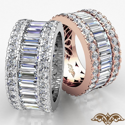 Womens baguette diamond 2025 wedding bands