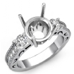 Round Diamond Vintage Engagement 3 Stone Ring Setting 14k White Gold 0.65Ct - javda.com 
