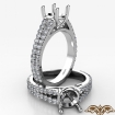 Split Shank Diamond Engagement Round Semi Mount Ring French Pave Platinum 950 0.7Ct - javda.com 
