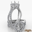 Round Cut Semi Mount Halo Split Shank Diamond Engagement Ring Platinum 950 1.1Ct - javda.com 