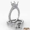 Round Semi Mount French U Pave Platinum 950 Accent Diamond Engagement Ring 0.9Ct - javda.com 