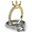 French V Pave Round Diamond Semi Mount Engagement Ring 18k Yellow Gold 0.5Ct - javda.com 