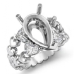 1Ct Antique Heart & Pear Diamond Engagement Ring Setting Platinum 950 Semi Mount - javda.com 