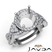 Diamond Engagement Halo Setting Ring Round Shape SemiMount 18k White Gold 1.66Ct - javda.com 