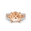 Split Shank Diamond Engagement Round Semi Mount Ring French Pave 14k Rose Gold 0.7Ct - javda.com 