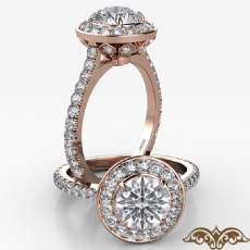 Crown Halo French U Cut Pave diamond  14k Rose Gold