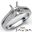 Diamond Engagement Split Shank Setting Emerald Semi Mount Ring 18k White Gold 0.65Ct - javda.com 