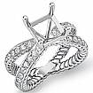 1.02Ct Princess Diamond Antique Anniversary Ring Setting 18k Gold White Semi Mount