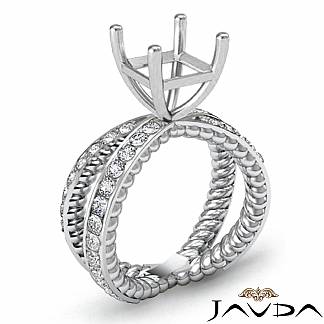 1.02Ct Princess Diamond Antique Anniversary Ring Setting 18k Gold White Semi Mount