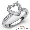 Diamond Engagement Halo Pave Setting Heart Semi Mount Ring Gold W18k 0.45Ct