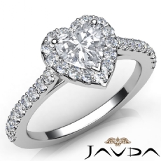 High Quality French Pave Halo diamond Ring 14k Gold White
