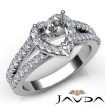 Gorgeous Halo Prong Diamond Engagement Heart Semi Mount Ring 14k Gold White 0.75Ct