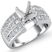 1Ct Princess Round Diamond Engagement Ring 14k Gold White Channel Setting Semi Mount