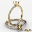 U Cut Pave Bypass Round Diamond Women's Fashion Ring in 14k Yellow Gold 0.15Ct - javda.com 